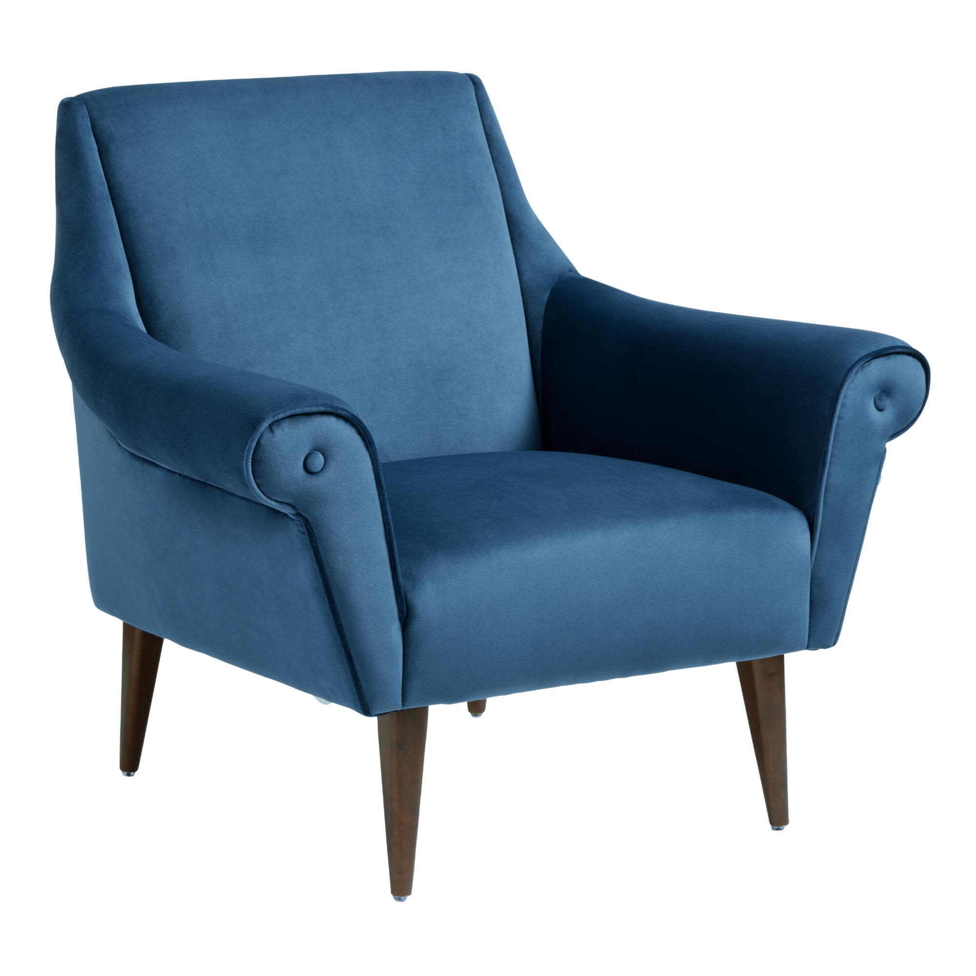 World market clearance blue velvet chair